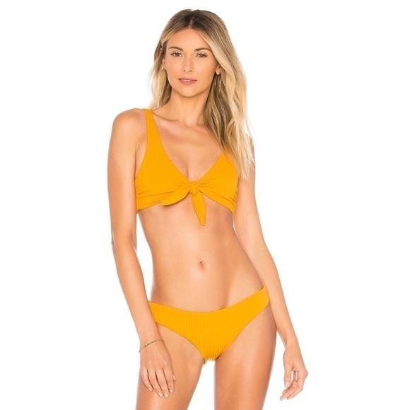 Mara Hoffman Rio Tie-Front Ribbed Swim Bikini SET - Picture 4 of 12